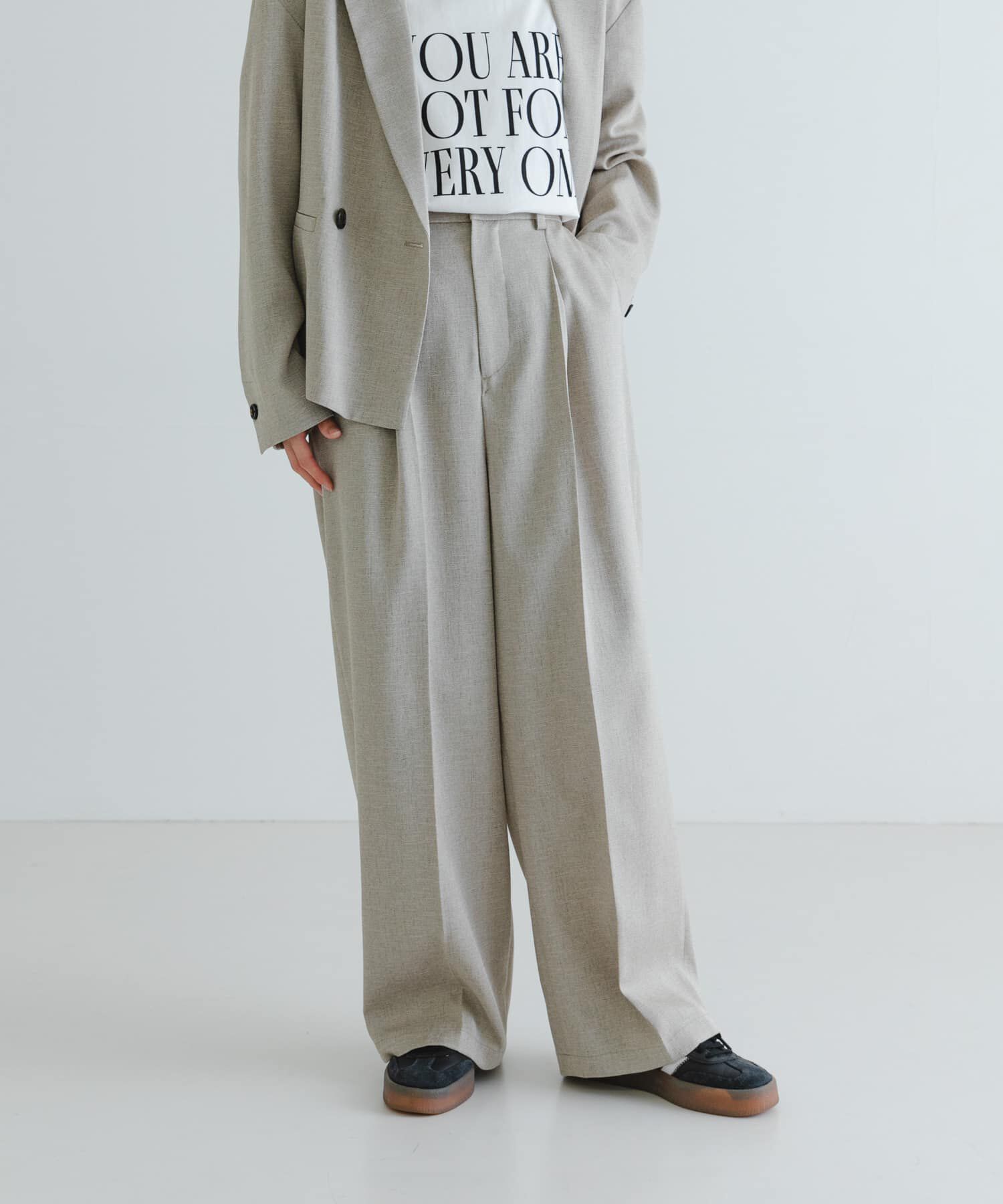 URBAN RESEARCH「『UVカット/吸水速乾/イージーケア』『UR TECH DRYLUXE』ツイードワイドパンツ」|その他|ベージュ