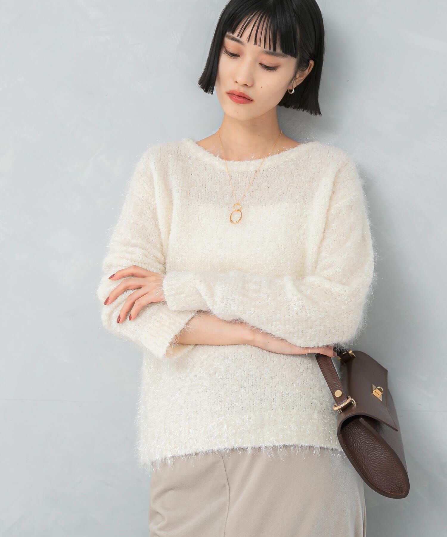 URBAN RESEARCH ROSSO「ラメシャギーニットプルオーバー」|ニット・セーター|