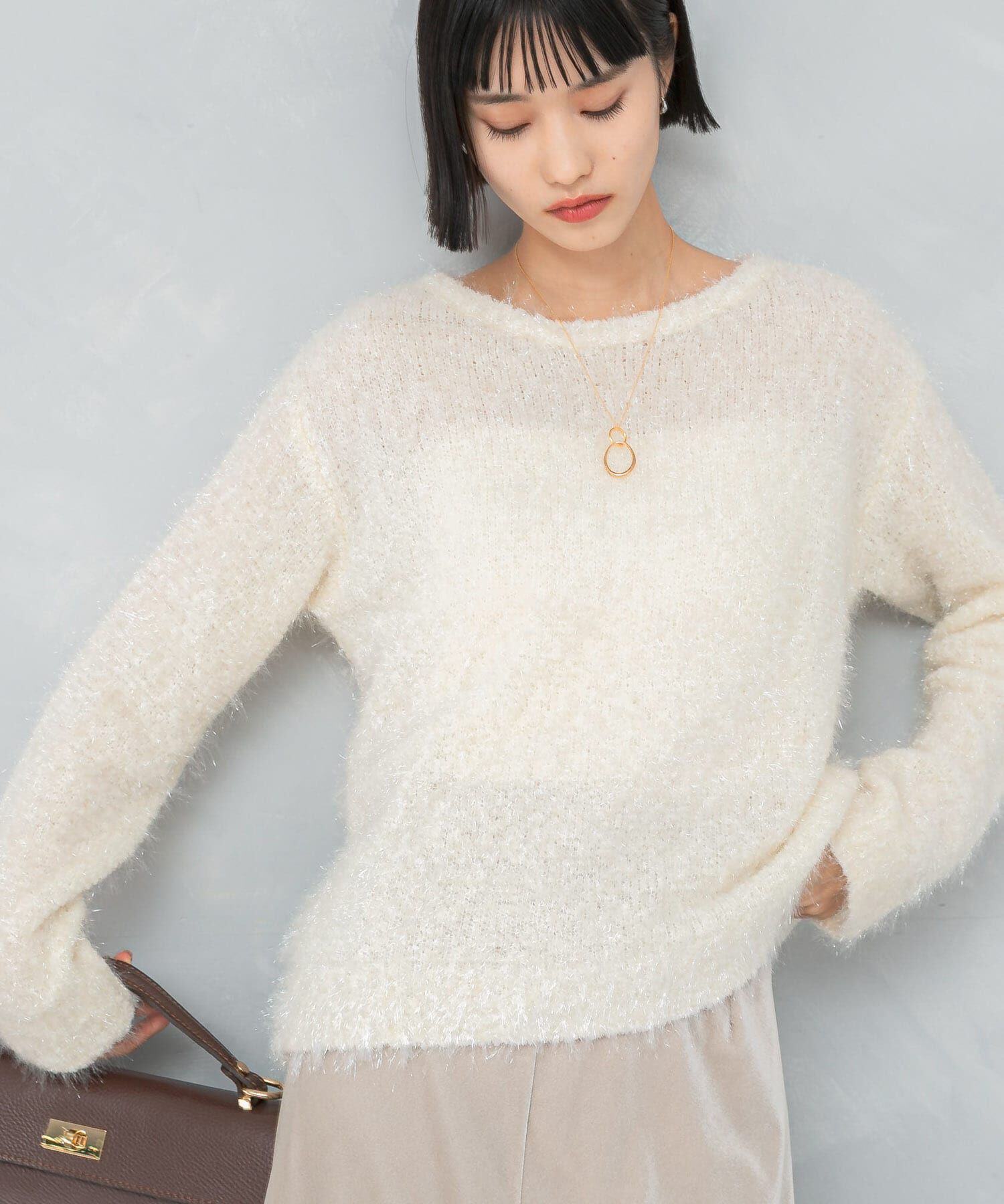 URBAN RESEARCH ROSSO「ラメシャギーニットプルオーバー」|ニット・セーター|