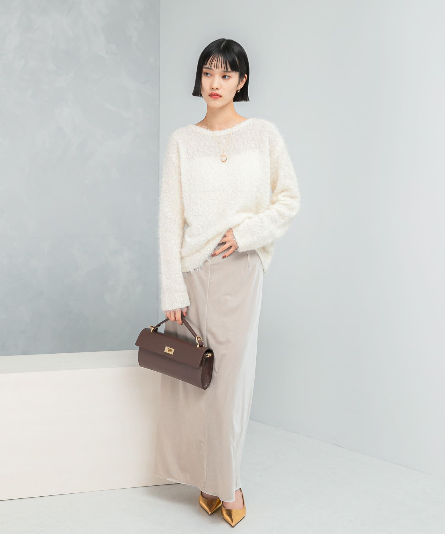 URBAN RESEARCH ROSSO「ラメシャギーニットプルオーバー」|ニット・セーター|