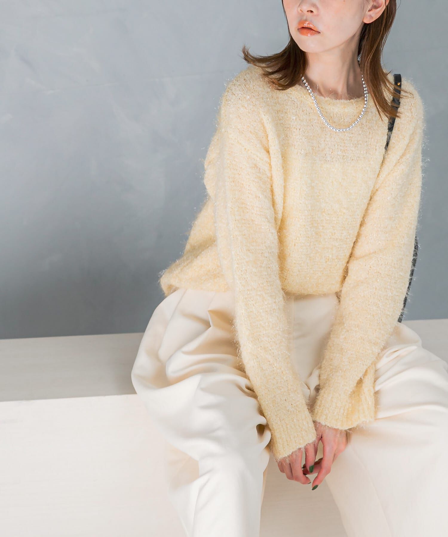 URBAN RESEARCH ROSSO「ラメシャギーニットプルオーバー」|ニット・セーター|イエロー