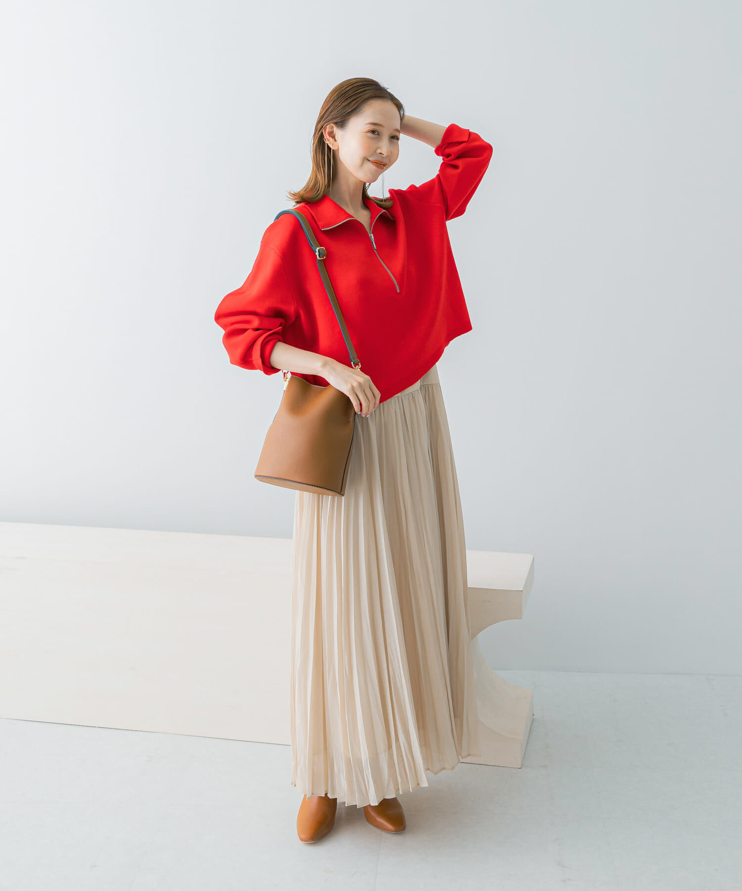 URBAN RESEARCH ROSSO「プリーツドッキング2WAYキャミワンピース」|ワンピース|