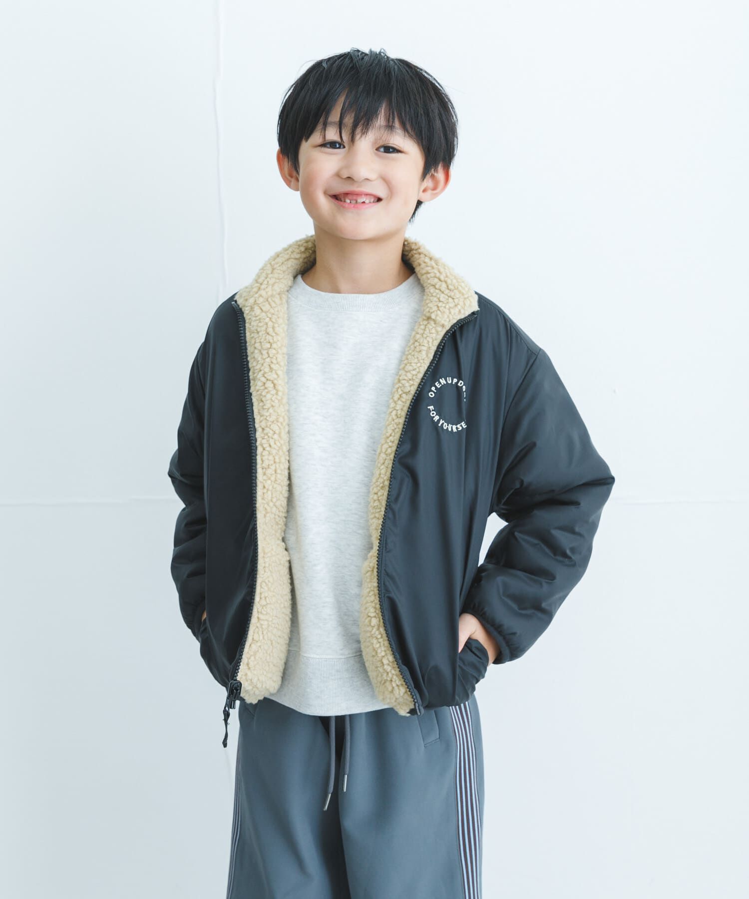 URBAN RESEARCH DOORS「リバーシブルボアジャケット(KIDS)」|その他|ブラック系その他