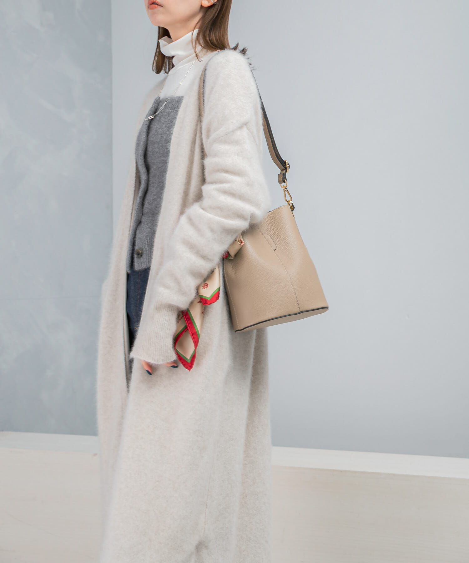 URBAN RESEARCH ROSSO「ファーニットロングガウン」|カーディガン|