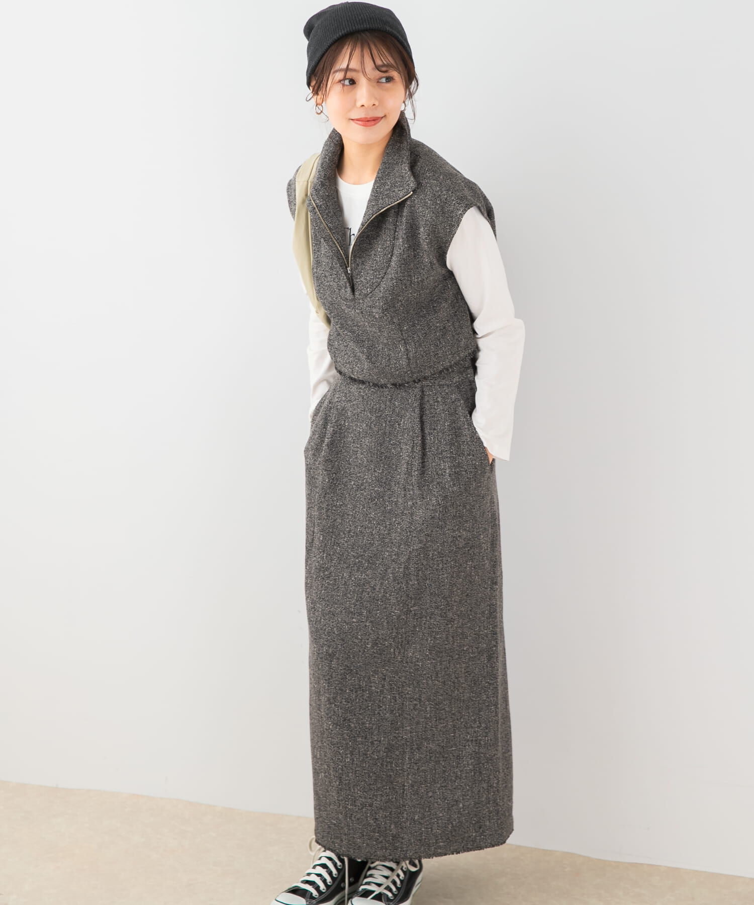 URBAN RESEARCH ROSSO「F by ROSSO　ツイードハーフZIPプルオーバー+スカート」|その他|