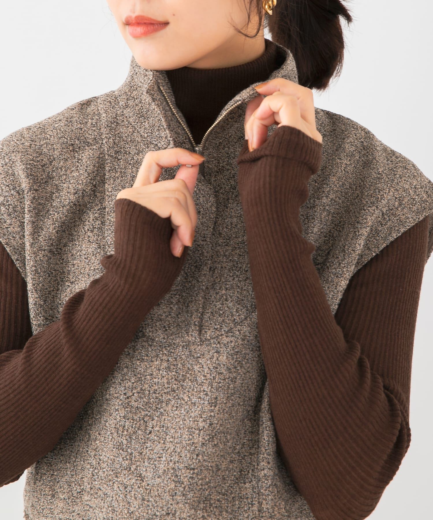 URBAN RESEARCH ROSSO「F by ROSSO　ツイードハーフZIPプルオーバー+スカート」|その他|