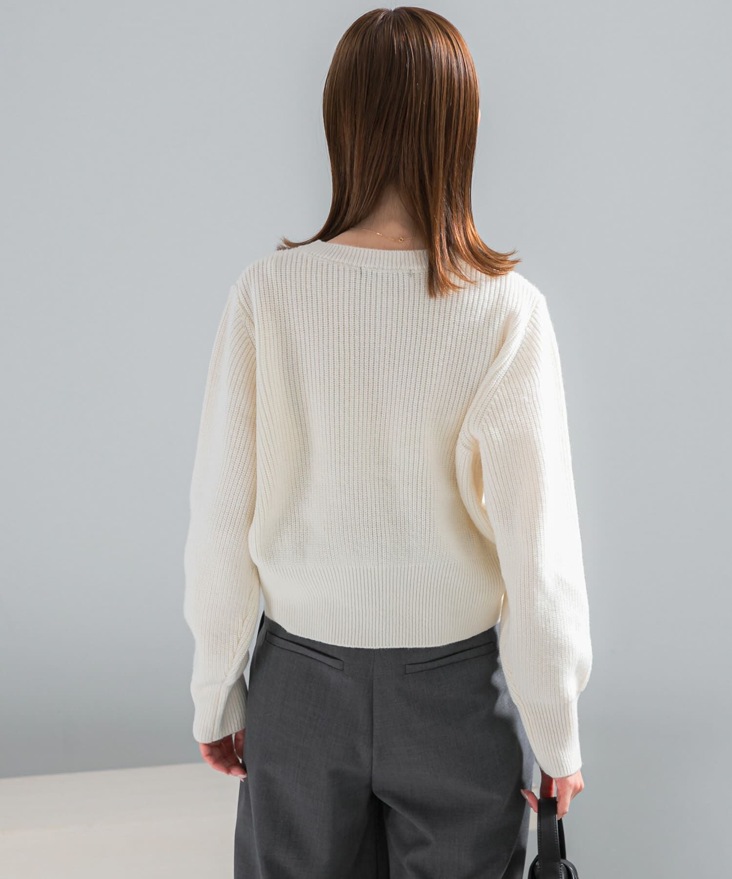 URBAN RESEARCH ROSSO「ボタンデザインニットプルオーバー」|カーディガン|