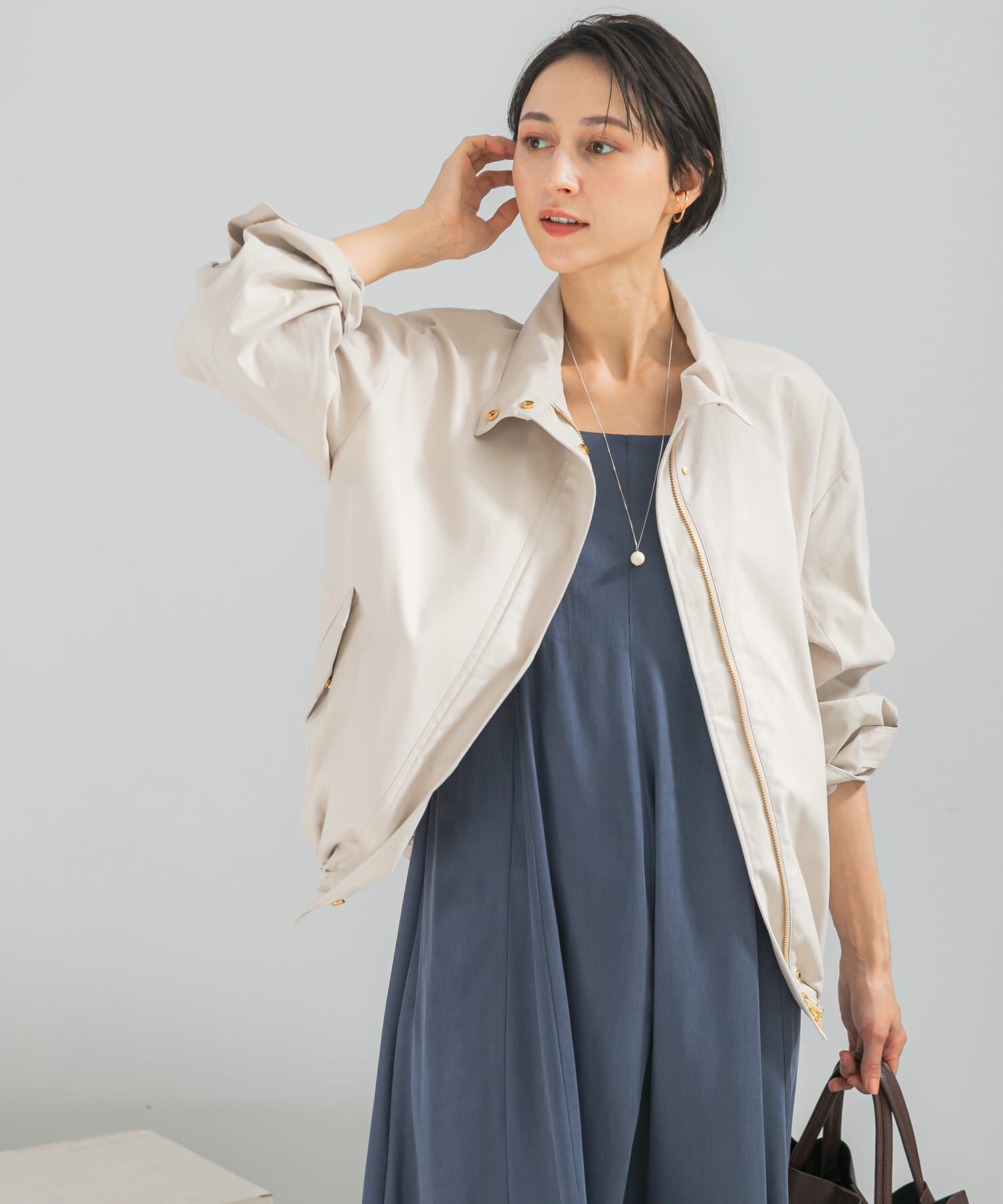 URBAN RESEARCH ROSSO「撥水スタンドカラーミドルコート」|ノーカラーコート|