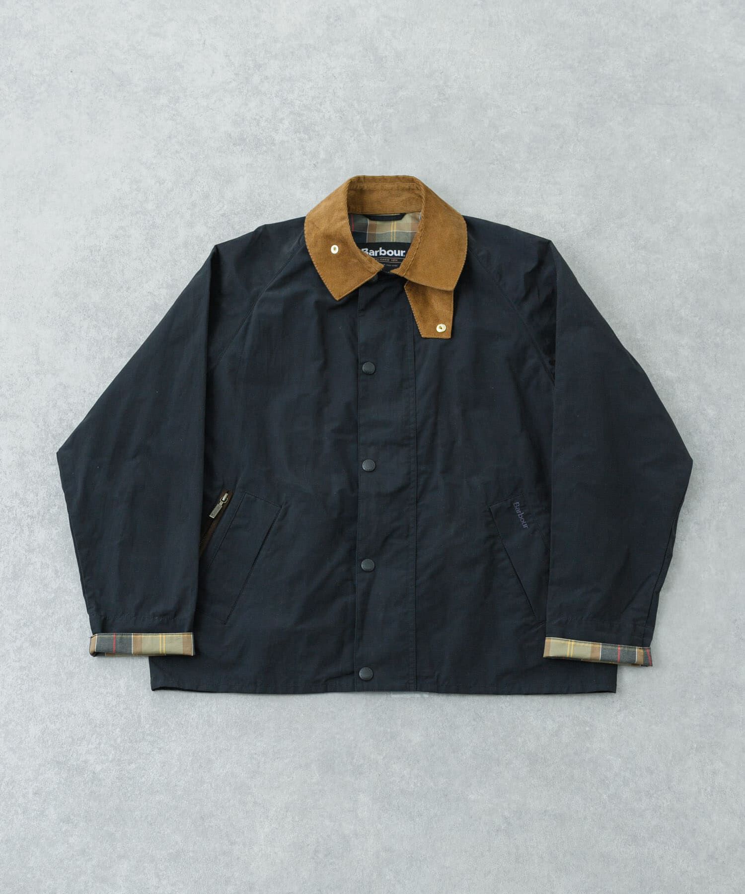 URBAN RESEARCH「Barbour　ICONS TRANSPORT CASUAL JACKET」|ノーカラーコート|ネイビー