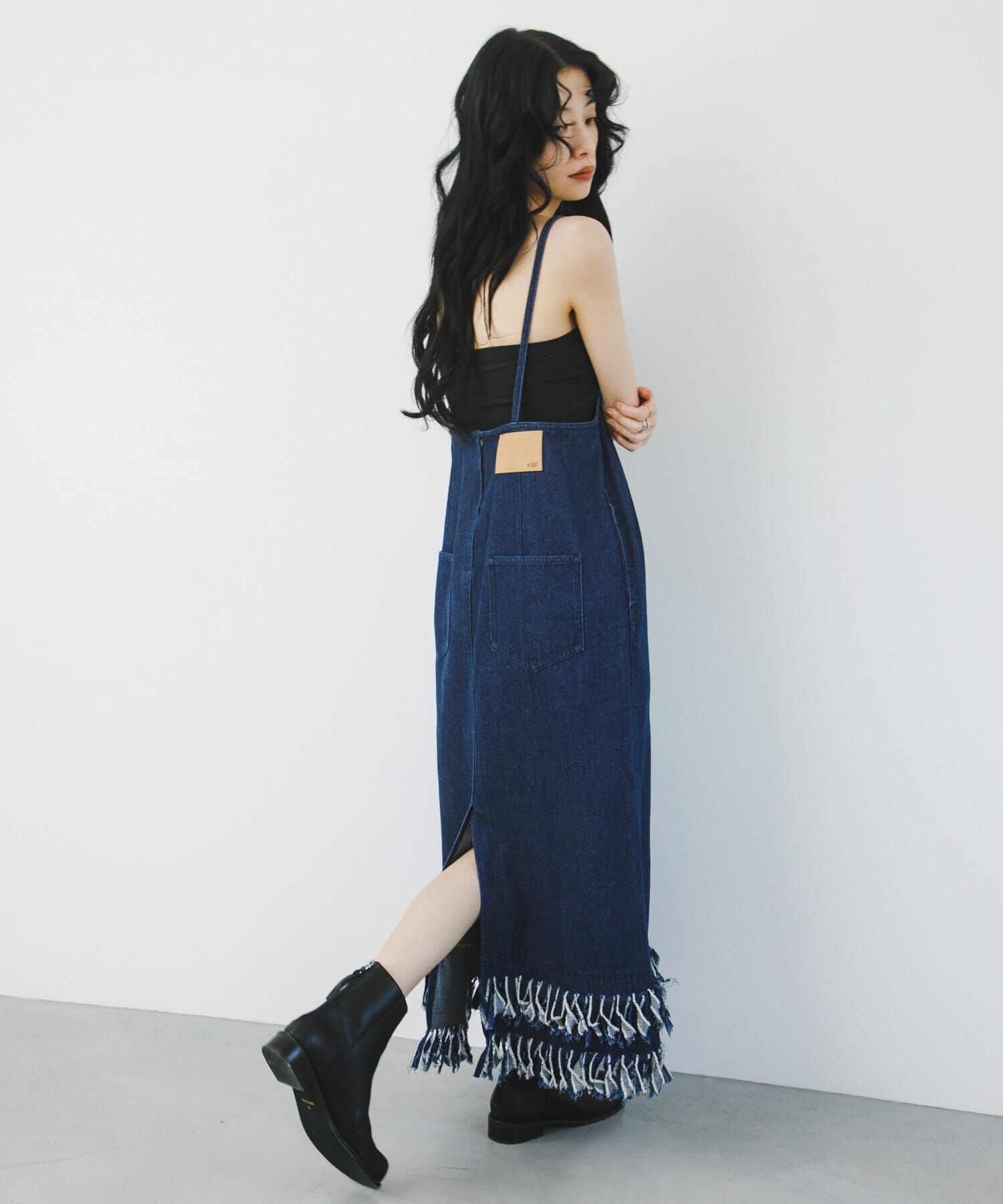  「フリンジデニムキャミワンピース」|ワンピース|