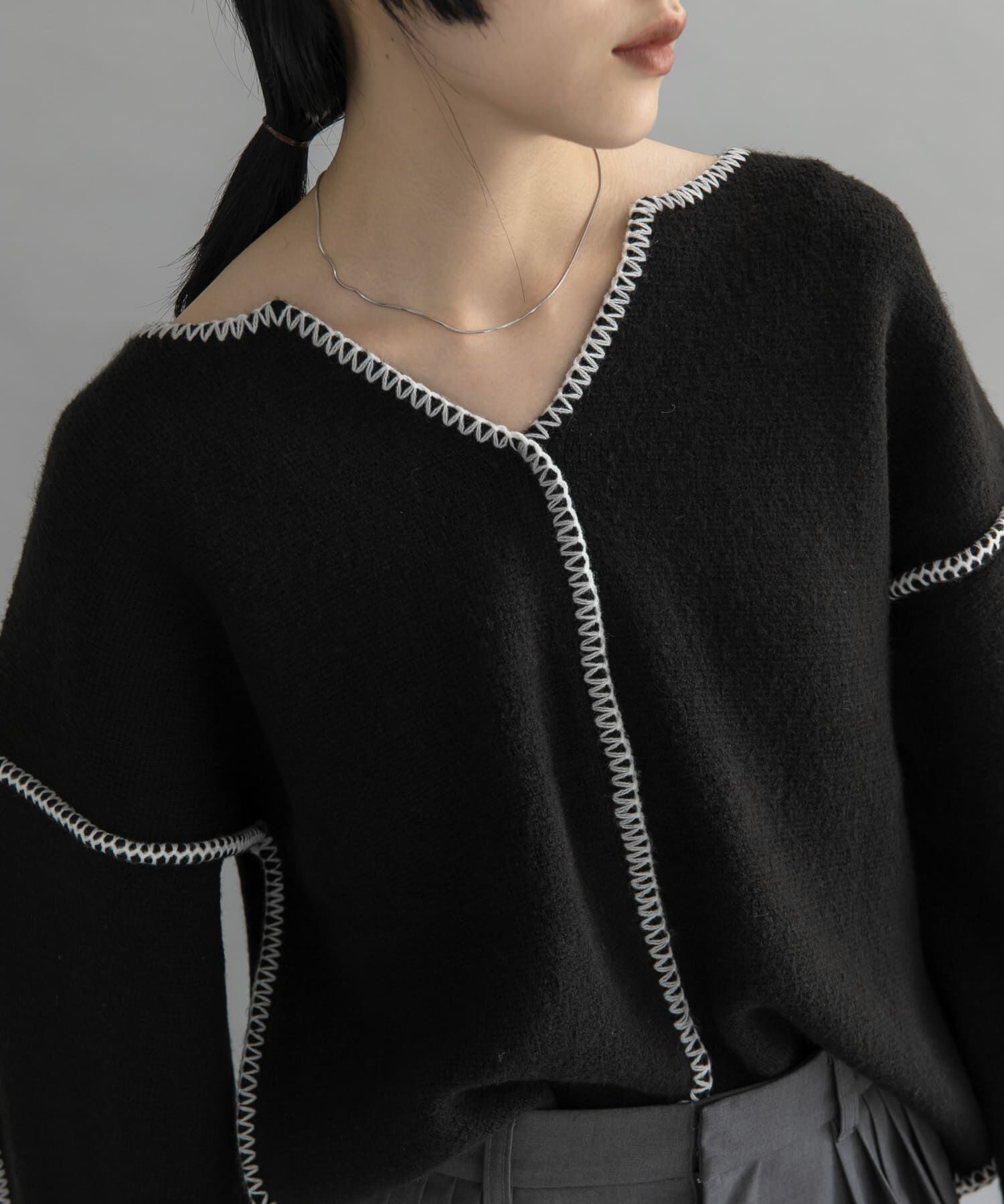  「『WEB/一部店舗限定』カラーハンドステッチ2WAYニット」|ニット・セーター|