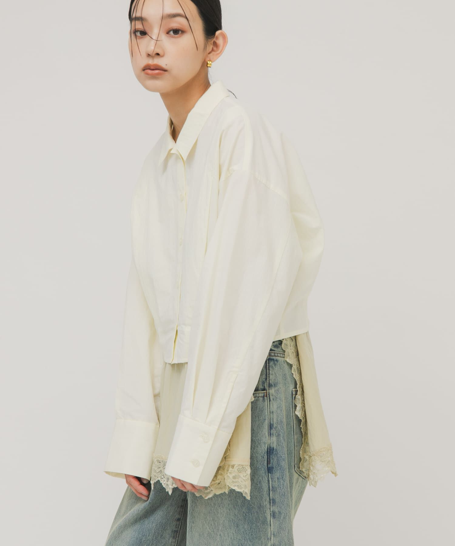  「タックヘムクロップドシャツ」|シャツ・ブラウス|