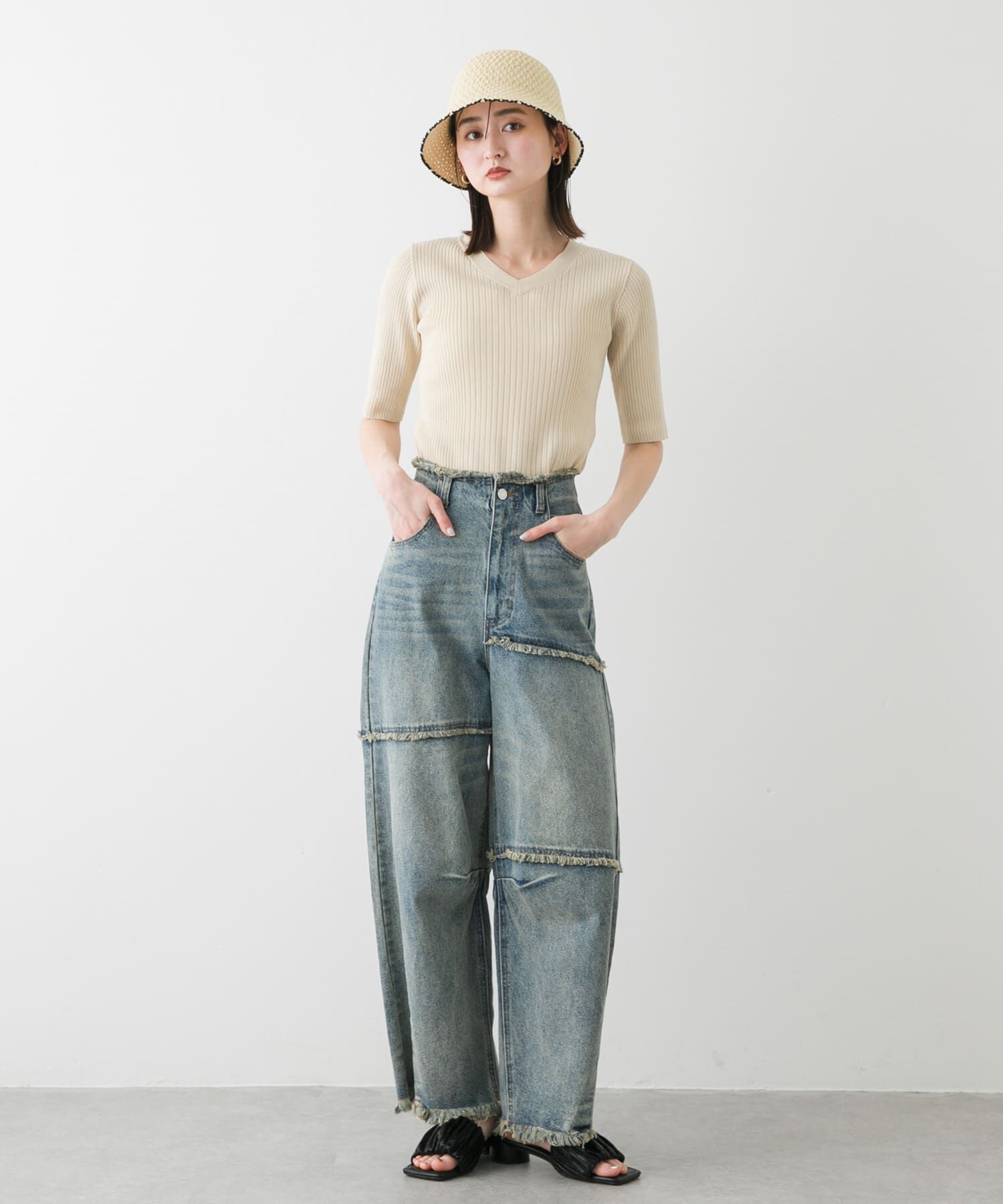 SENSE OF PLACE by URBAN RESEARCH「スクエアトゥメタリックギャザーサンダル」|サンダル|