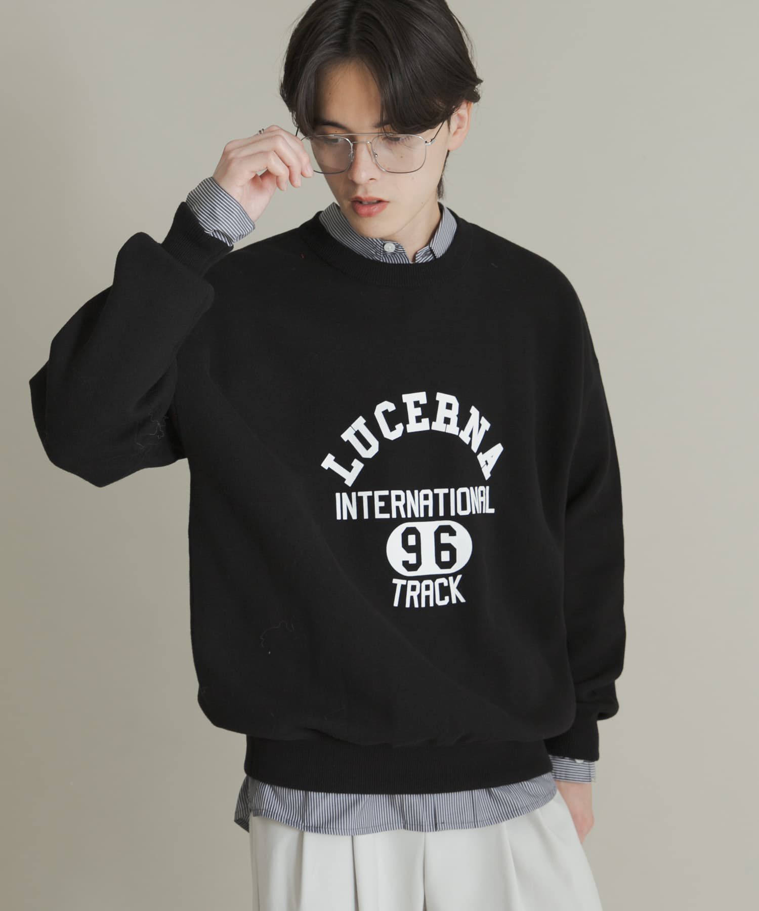 SENSE OF PLACE by URBAN RESEARCH「スウェットライクカレッジロゴニット」|ニット・セーター|