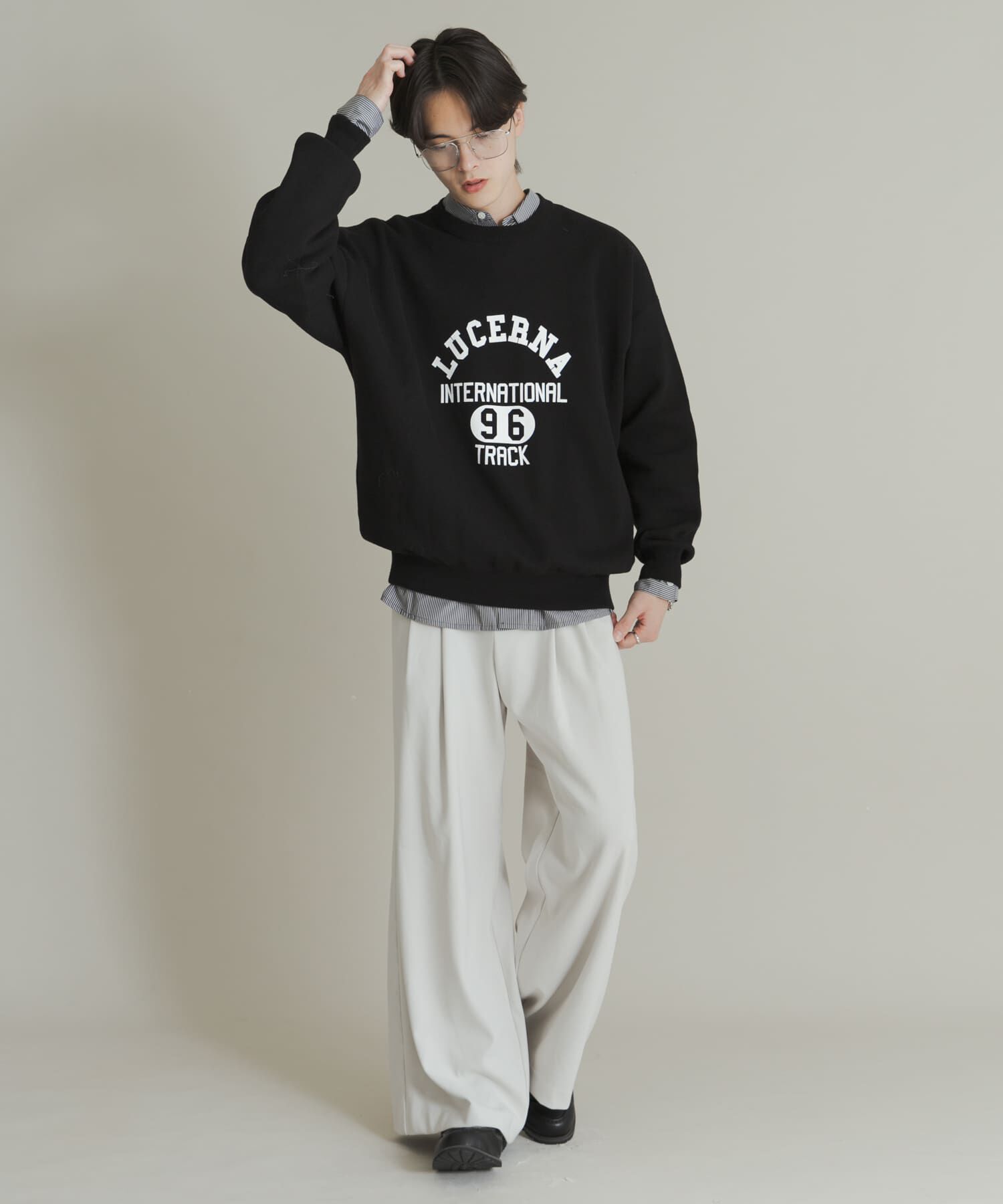 SENSE OF PLACE by URBAN RESEARCH「スウェットライクカレッジロゴニット」|ニット・セーター|