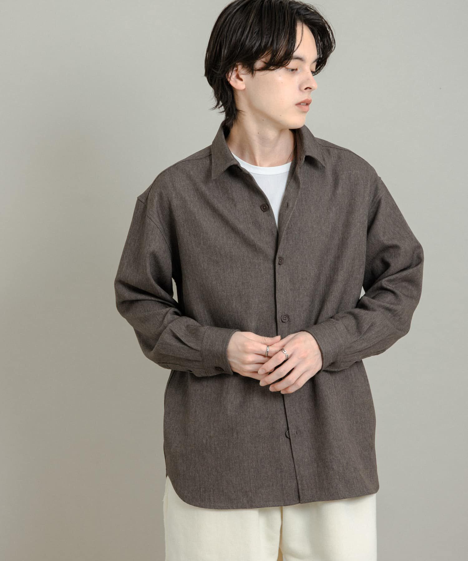 SENSE OF PLACE by URBAN RESEARCH「『UR TECH』ヘリンボーンレギュラーカラーシャツ」|シャツ・ブラウス|