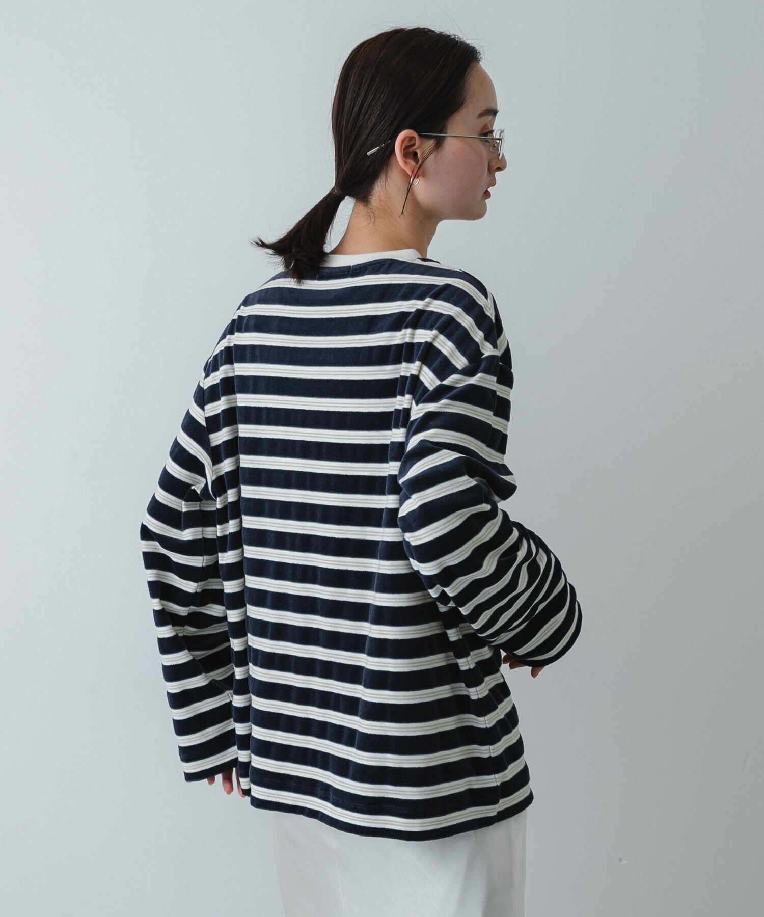 SENSE OF PLACE by URBAN RESEARCH「ベロアボーダーTシャツ」|Tシャツ・カットソー|