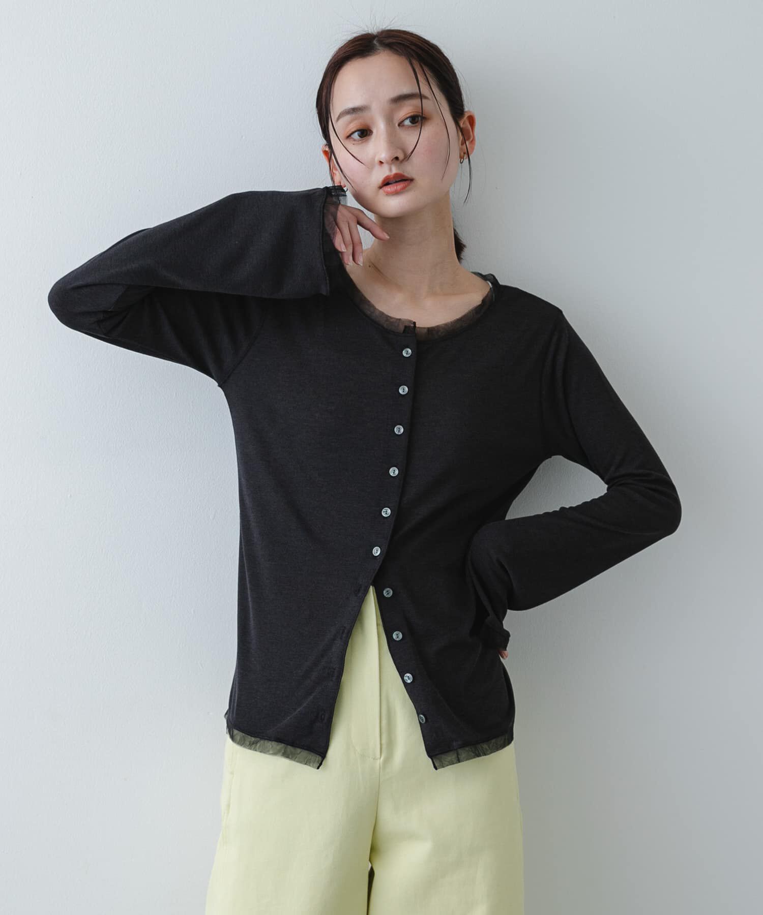 SENSE OF PLACE by URBAN RESEARCH「チュールシアーレイヤードカットカーディガン」|カーディガン|