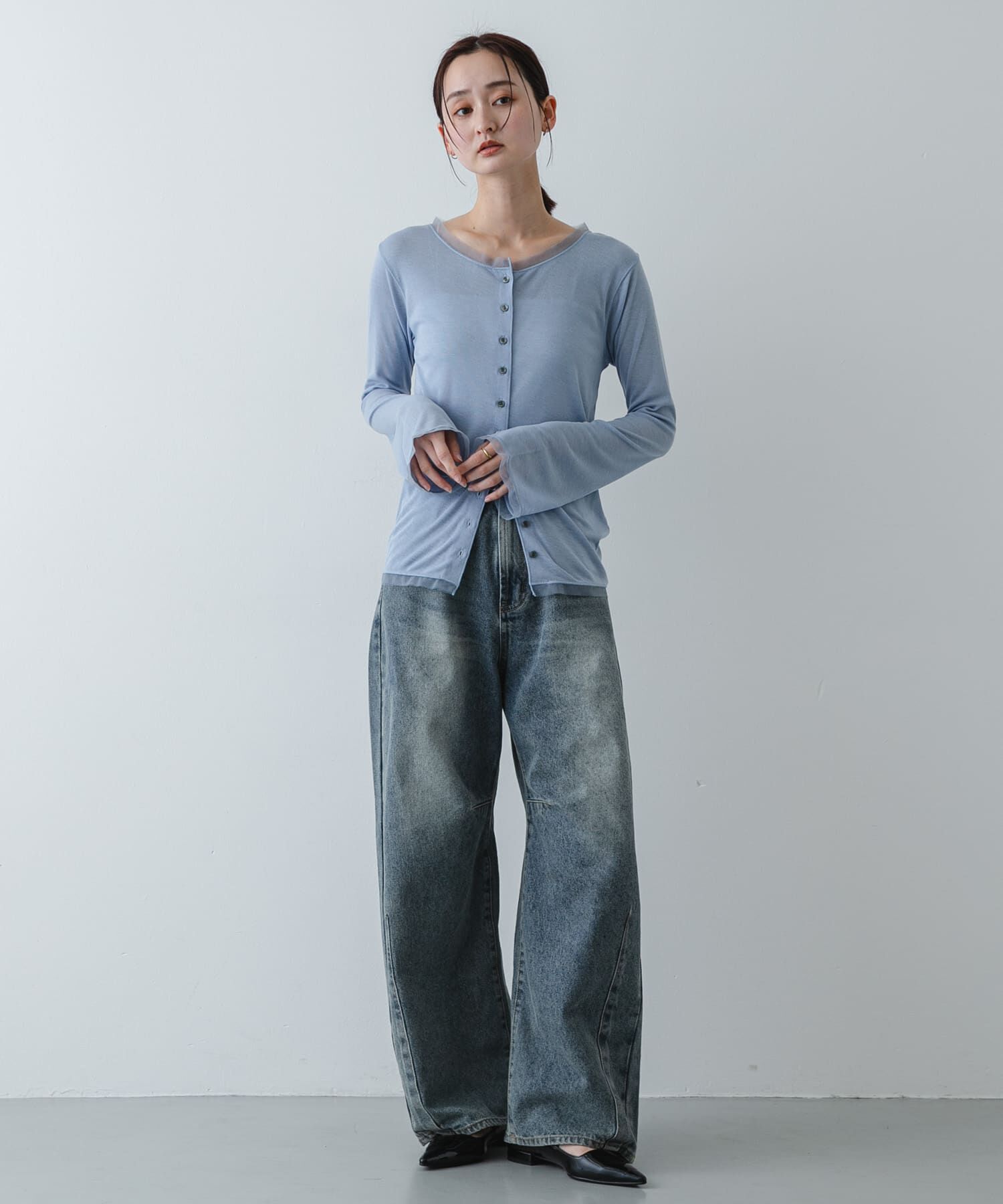 SENSE OF PLACE by URBAN RESEARCH「チュールシアーレイヤードカットカーディガン」|カーディガン|