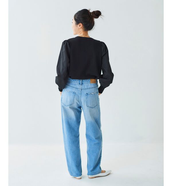 le.coeur blanc「《WEB限定アイテム》チュールワンピース＆タフタスリーブニットSET」|ワンピース|