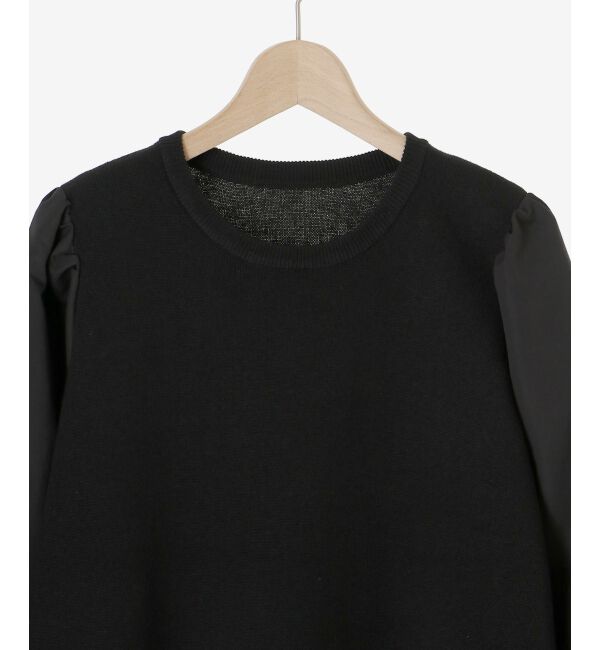 le.coeur blanc「《WEB限定アイテム》チュールワンピース＆タフタスリーブニットSET」|ワンピース|