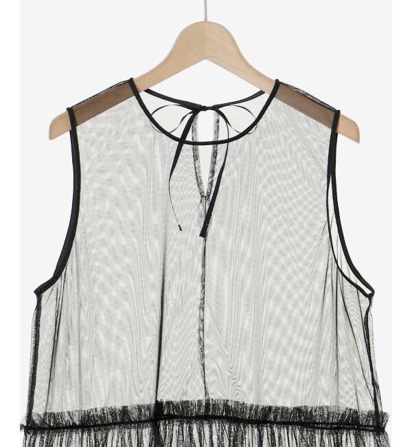 le.coeur blanc「《WEB限定アイテム》チュールワンピース＆タフタスリーブニットSET」|ワンピース|