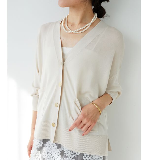 「《手洗い可能》ハイゲージVネックカーディガン」|カーディガン|