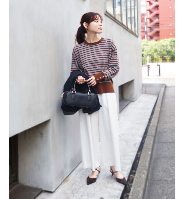  「スリーブボタンクループルオーバー」|ニット・セーター|