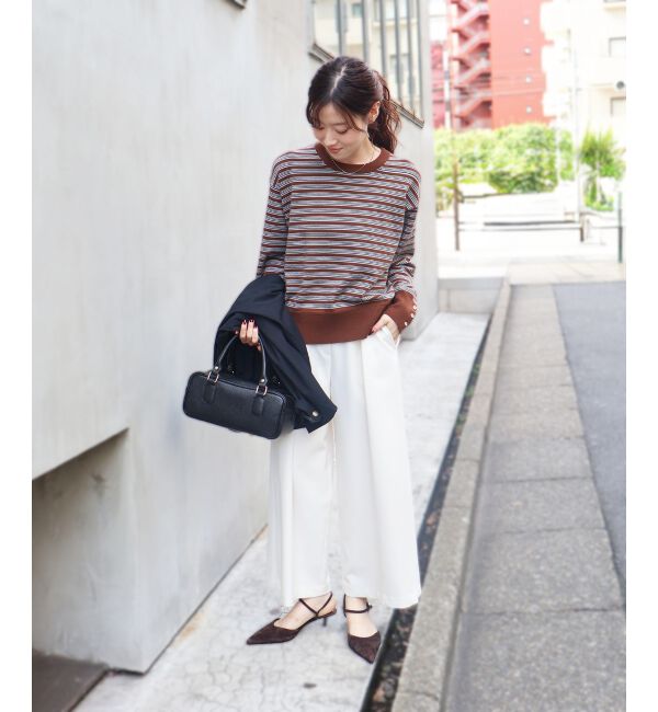  「スリーブボタンクループルオーバー」|ニット・セーター|