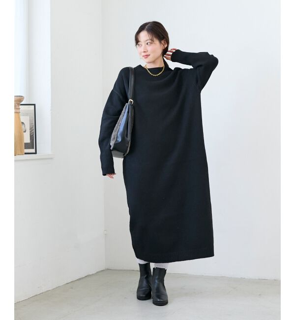  「ネックが選べるニットワンピース」|ワンピース|