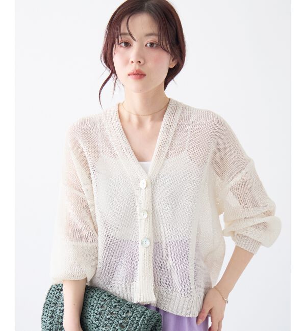  「ペーパーヤーンVネックカーディガン」|カーディガン|