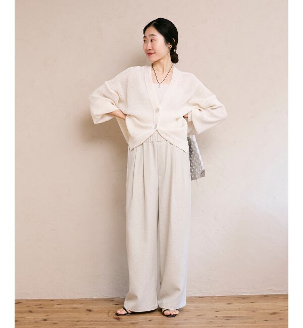  「ペーパーヤーンVネックカーディガン」|カーディガン|