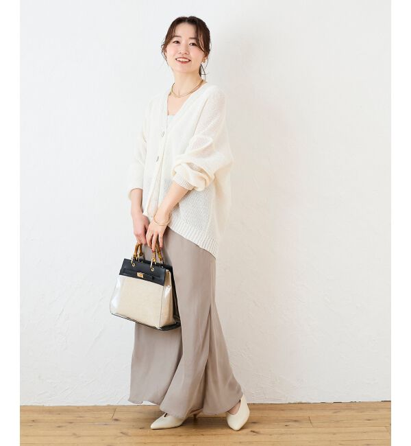  「ペーパーヤーンVネックカーディガン」|カーディガン|