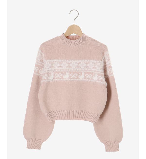  「ネコチャンジャカードトップス」|ニット・セーター|