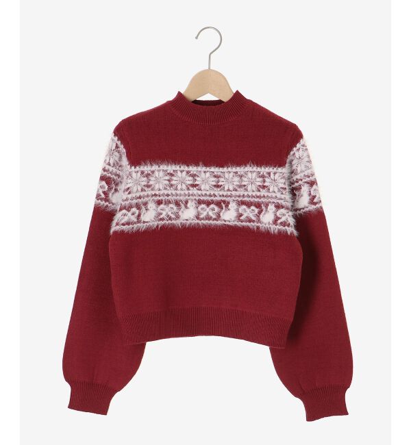  「ネコチャンジャカードトップス」|ニット・セーター|