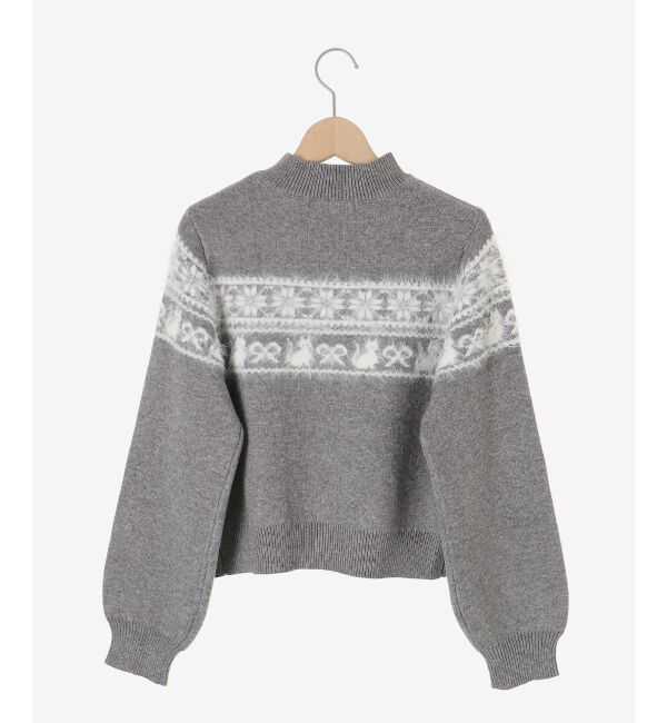  「ネコチャンジャカードトップス」|ニット・セーター|