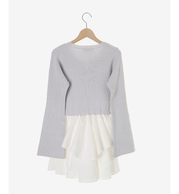  「ニットドッキングティアードミニワンピ」|ワンピース|