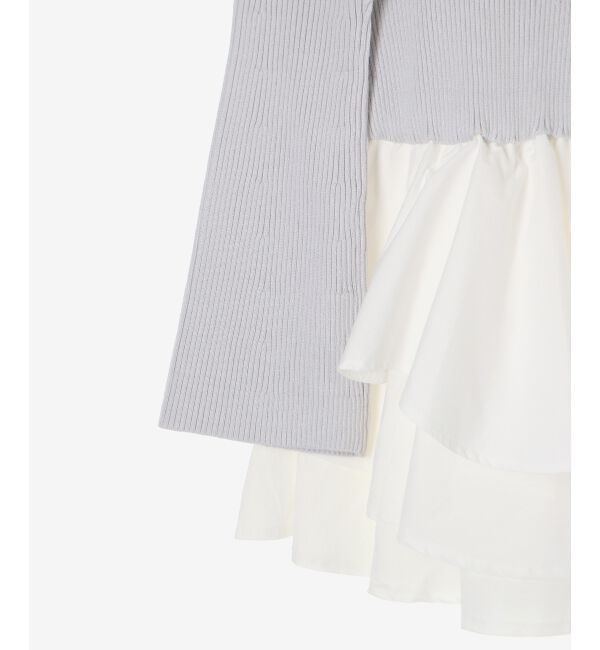  「ニットドッキングティアードミニワンピ」|ワンピース|