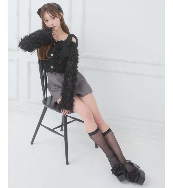  「チュールリボンカーディガン」|カーディガン|