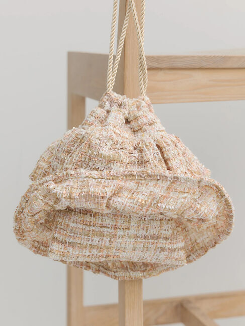 earth music&ecology「フリルツイード巾着バッグ」|その他|