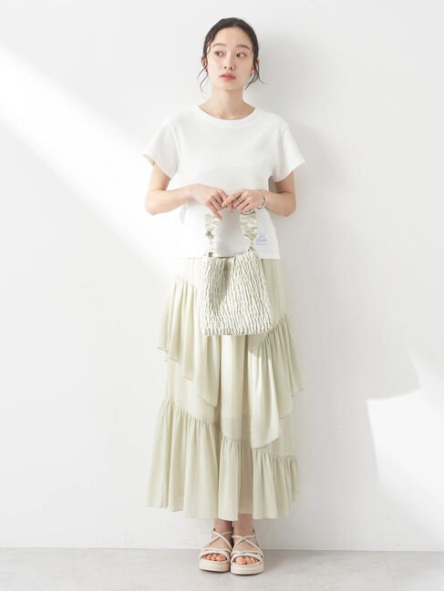 earth music&ecology「シアー楊柳アシメティアードスカート」|スカート|