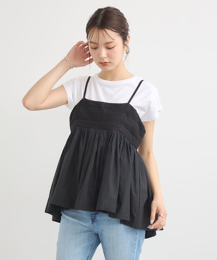 earth music&ecology「SET2点レースキャミ+フレンチTee」|Tシャツ・カットソー|