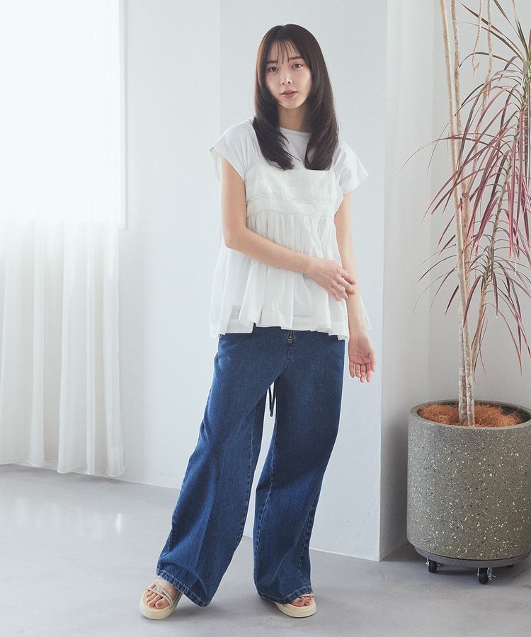 earth music&ecology「SET2点レースキャミ+フレンチTee」|Tシャツ・カットソー|