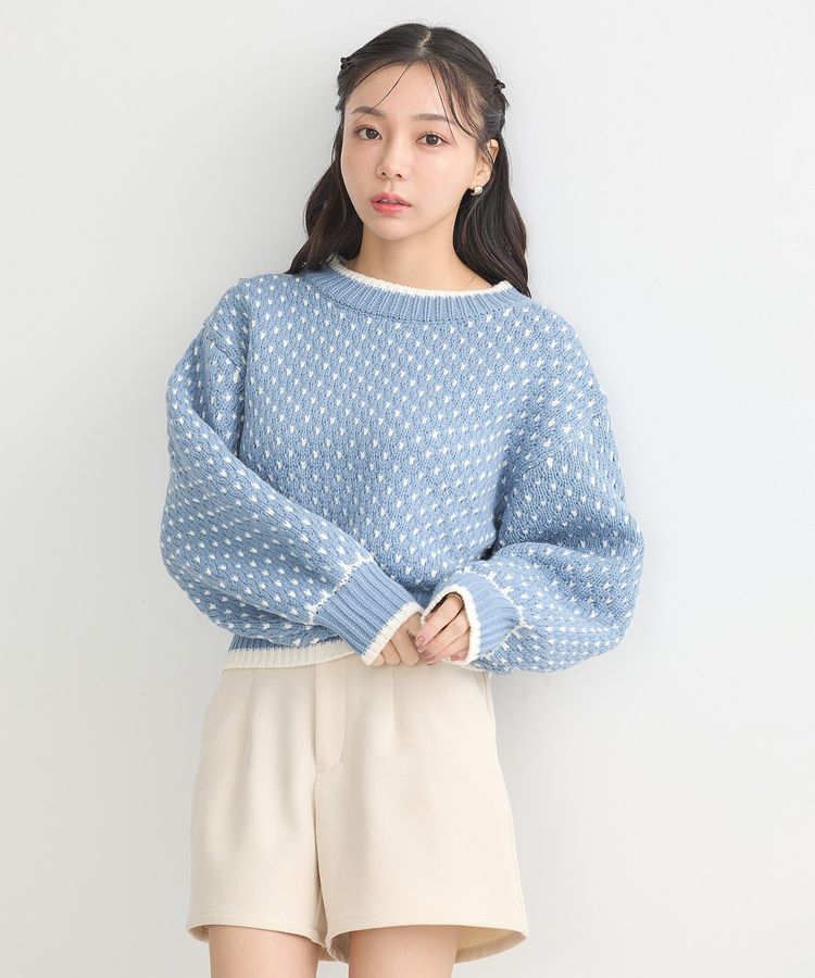 earth music&ecology「ポコポコジャガードニットプルオーバー」|ニット・セーター|