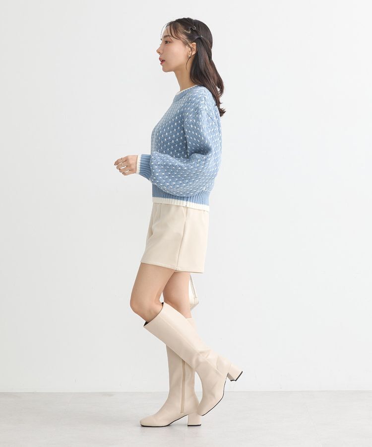 earth music&ecology「ポコポコジャガードニットプルオーバー」|ニット・セーター|