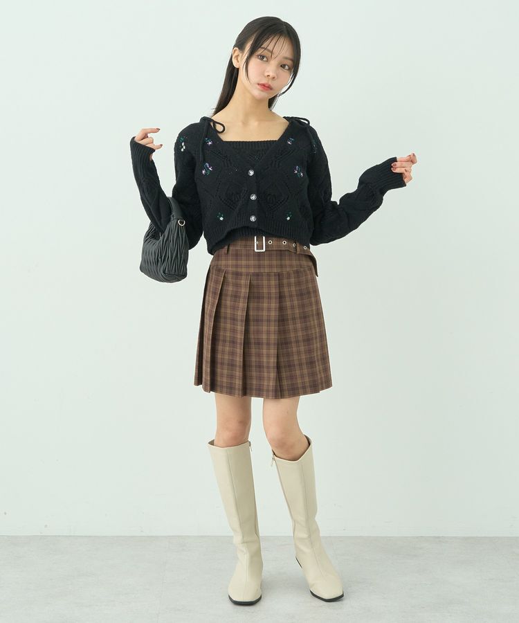 earth music&ecology「SET2点刺繍ビスチェ＋カーディガン」|カーディガン|
