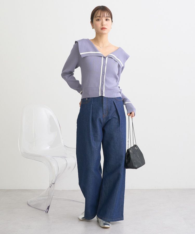 earth music&ecology「ビッグカラーカーディガン」|カーディガン|