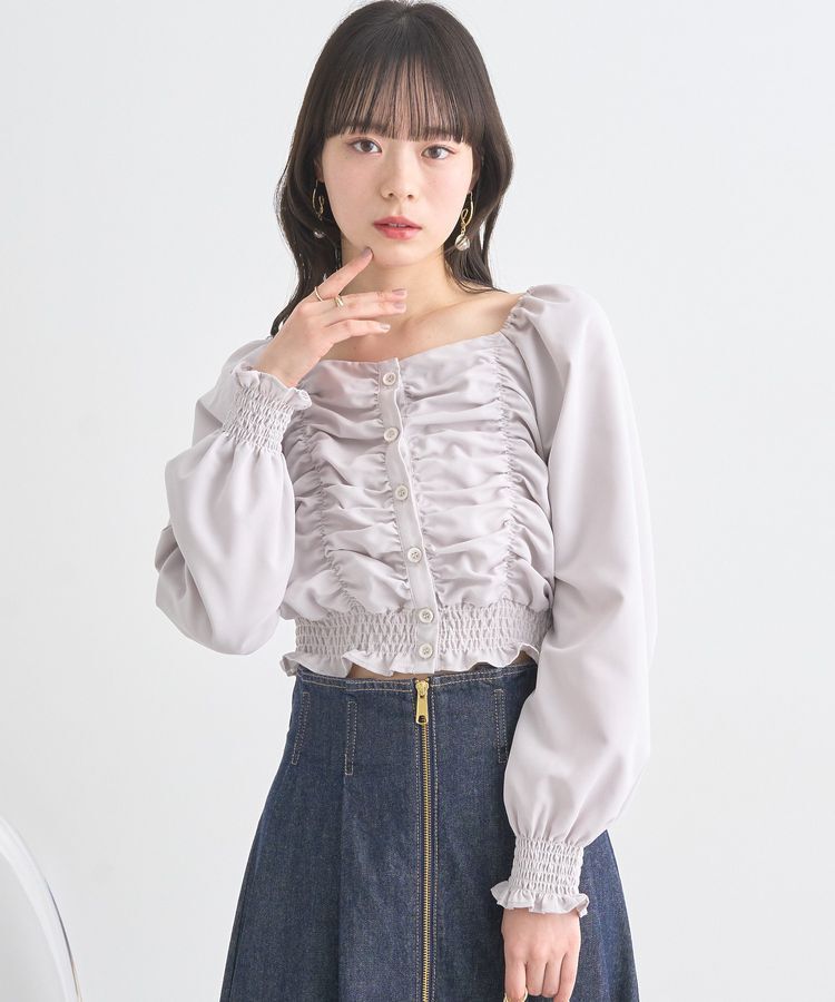 earth music&ecology「ピーチシャーリングブラウス」|シャツ・ブラウス|