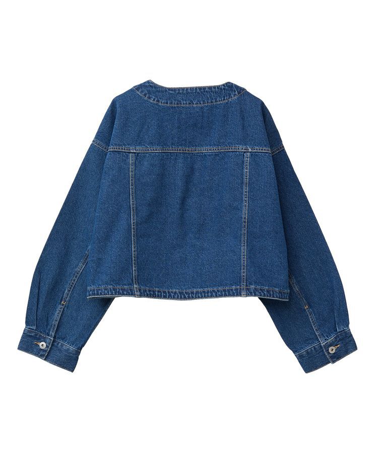 earth music&ecology「ノーカラーデニムジャケット」|テーラードジャケット|