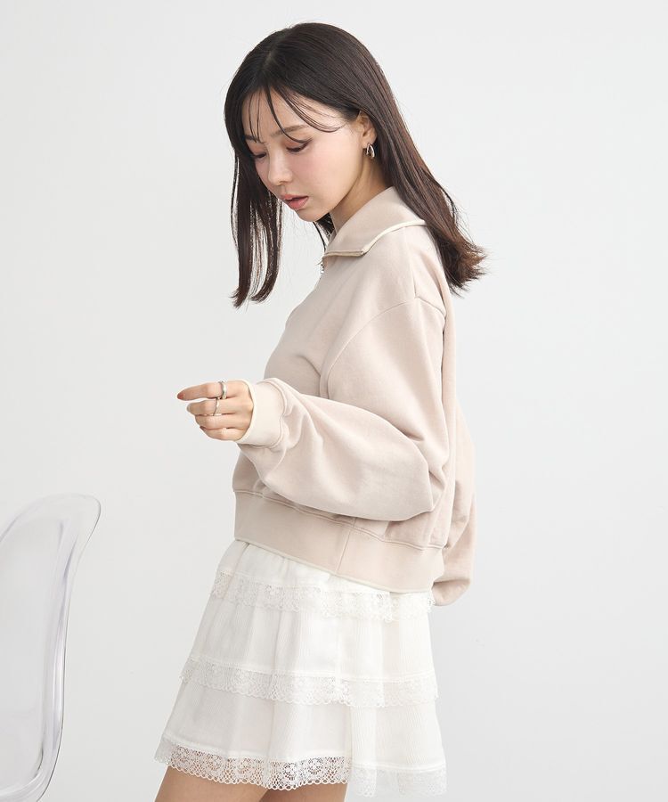 earth music&ecology「ハーフジップラインプルオーバー」|スウェット・ジャージ|